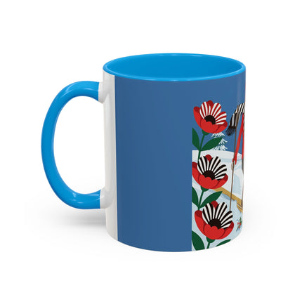 🎿🎄 The Christmas Holly Skier Colorful Mug – Whimsical Holiday Fantasy