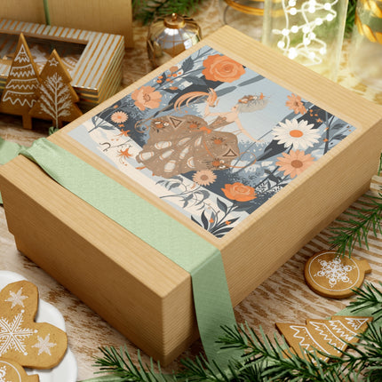 🦚❄️ The Lady Of The Winter Phoenix Garden Kiss-Cut Sticker – Art Deco Floral Fantasy