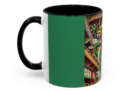 Tibetan Dragon Over Kabuki Duel Colorful Mugs (11oz, 15oz)