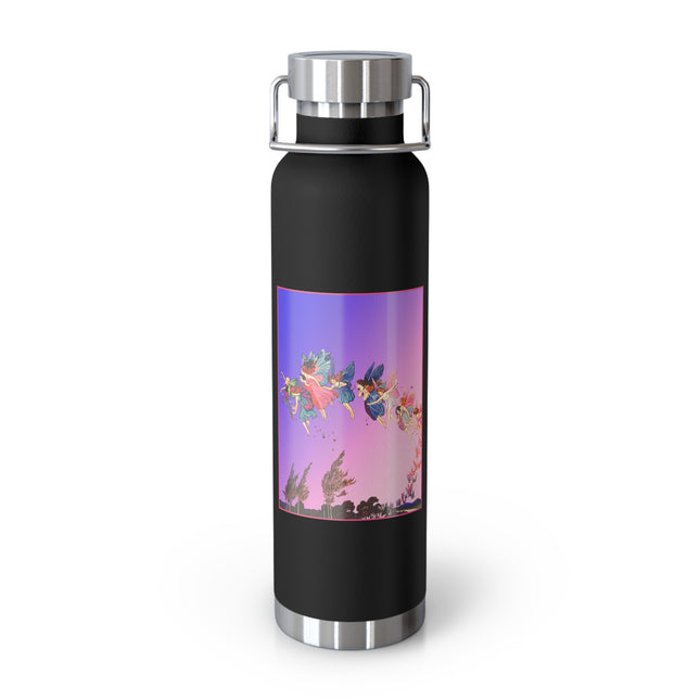 Fairies, Pixies, and Petals in Twilight's Embrace Copper Vacuum Insulated Bottle, 22 oz