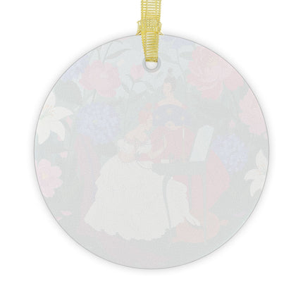 🌸🪞 The Ladies Of The Blossoming Vanity Glass Ornament – Art Deco Floral Elegance