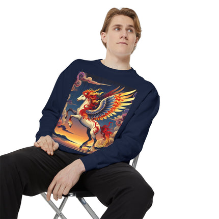 Flame-Winged Horse at Sunset Sweatshirt