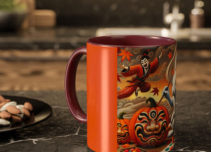 Halloween Rabbit’s Kabuki Jack-o’-Lanterns Colorful Mugs (11oz, 15oz)