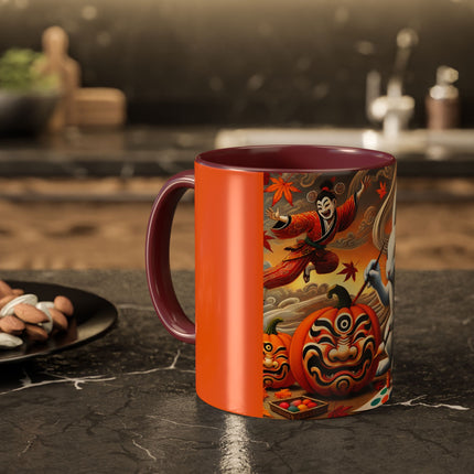 Halloween Rabbit’s Kabuki Jack-o’-Lanterns Colorful Mugs (11oz, 15oz)
