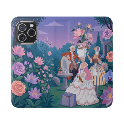 🌸🐶 The Grand Garden Dressing Flip Case – Art Deco Floral Elegance