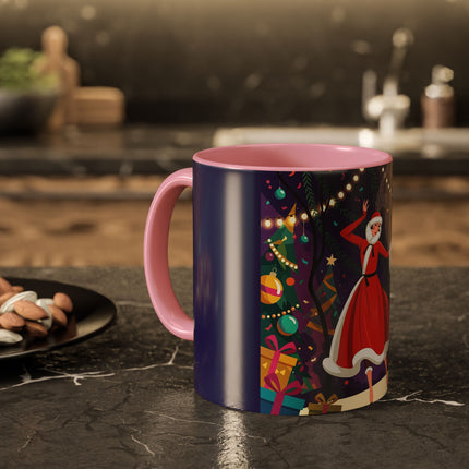 🎄❄️ The Christmas Snowball Dance Colorful Mug – Whimsical Holiday Fashion Fantasy