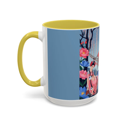 The Ladies Of The Enchanted Hammock Colorful Mugs – Art Deco Whimsical Garden Elegance