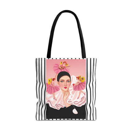 Pierrot & Fairies Dressed in Pink by Sofia Chiostri Tote Bag