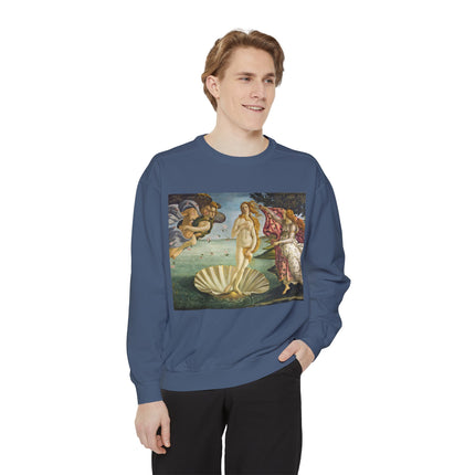 Birth of Venus by Sandro Botticelli Unisex Garment-Dyed Sweatshirt