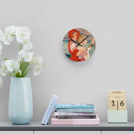 Sur la Route d'Anacapri by Gerda Wegener Acrylic Wall Clock, Round and Square