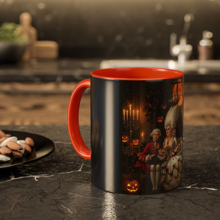 🌙🎃 The Moonlit Pumpkin Parlor Colorful Mug – Elegant Halloween Charm