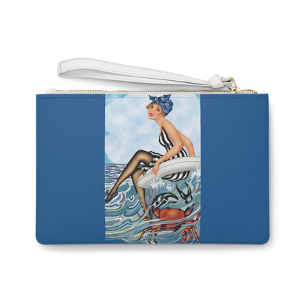 Playful Waves and Fashion Follies Clutch Bag