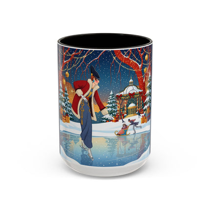 ⛸️🎄 The Christmas Skating Pavilion Colorful Mug – Art Deco Holiday Fantasy