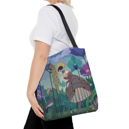 🦚🌸 The Lady Of The Peacock Garden Tote Bag – Art Deco Floral Fantasy