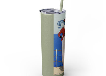 Costume de Yacht by George Barbier Skinny Tumbler with Straw, 20oz