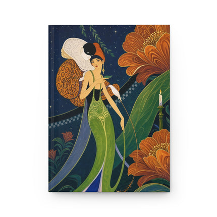 🌙🎭 The Lady Of The Midnight Masquerade Garden Hardcover Journal – Art Deco Pierrot Fantasy