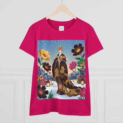 🌸✨ The Golden Garden Empress Cotton Tee – Asian-Inspired Floral Fantasy