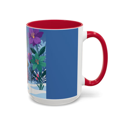 🌹❄️ The Holly Rose Of Winter Colorful Mug – Art Deco Christmas Garden