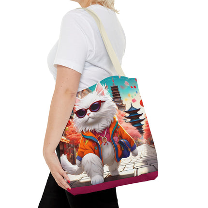 Fashionista Feline Puzzle Tote Bag (AOP)