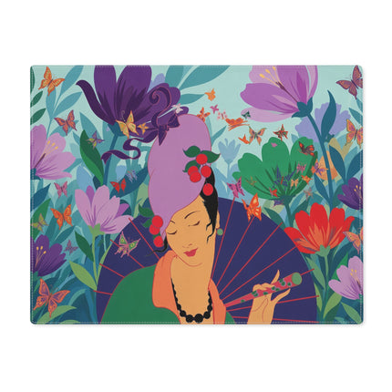 🦋🌺 The Lady Of The Butterfly Garden Placemat – Art Deco Floral Fantasy