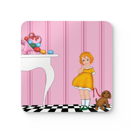 Easter Joy in Deco Hues Corkwood Coaster Set