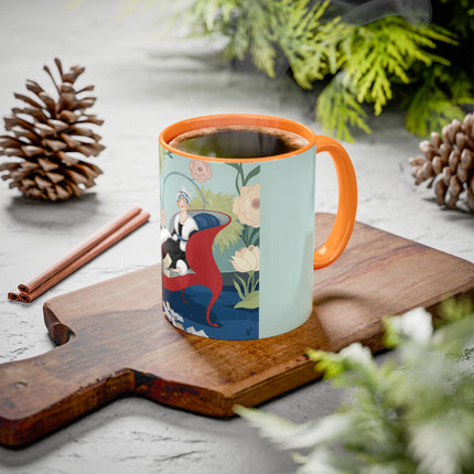 The Lady Of The Scarlet Chaise Colorful Mugs – Art Deco Romantic Elegance