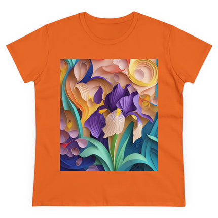 The Elegant Iris Flower Women's Midweight Cotton Tee