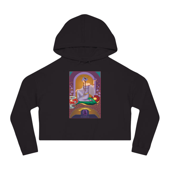 February & Amethyst (from the Gem Series) by Sofia Chiostri Women’s Cropped Hooded Sweatshirt