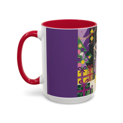 🎁✨ The Lavender Christmas Masquerade Colorful Mug – Art Deco Holiday Fantasy