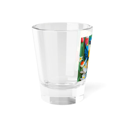 Blue Jays in a Spring Garden Shot Glass, 1.5oz