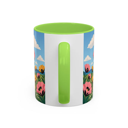 🌸⛵ The Seaside Blossom Promenade Colorful Mug – Art Deco Coastal Elegance