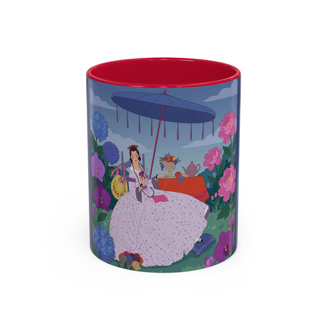 The Lady Of The Garden Tea Party Colorful Mugs – Art Deco Floral Elegance
