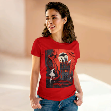 Halloween Night Scene Women's Midweight Cotton Tee