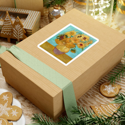 Vase with Twelve Sunflowers by Vincent Van Gogh Kiss-Cut Stickers (4 Sizes)