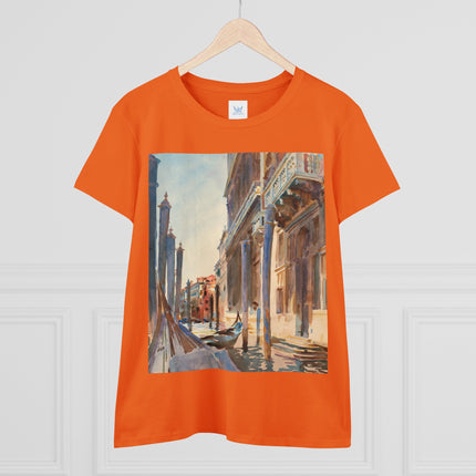 Gondola Moorings on the Grand Canal by John Singer Sargent Women's Midweight Cotton Tee