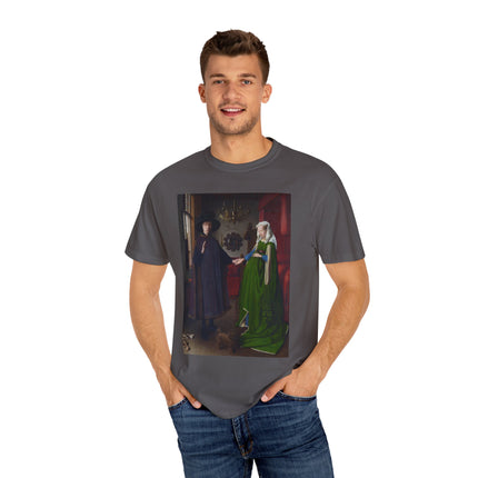 Arnolfini Portrait by Jan Van Eyck Unisex Garment-Dyed T-shirt