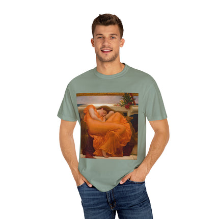 Flaming June by Frederic Leighton Unisex Garment-Dyed T-shirt