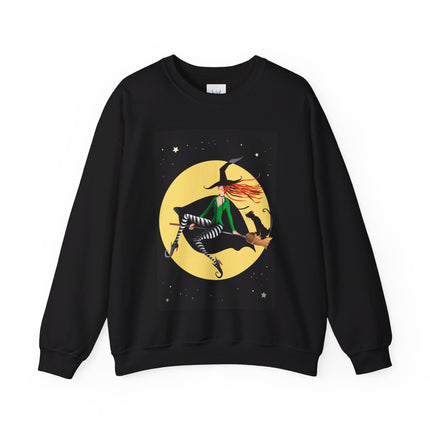 A Witch’s Moonlit Flight Unisex Heavy Blend™ Crewneck Sweatshirt