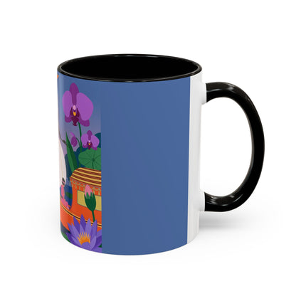 The Lady Of The Lotus Voyage Colorful Mugs – Art Deco Botanical Elegance