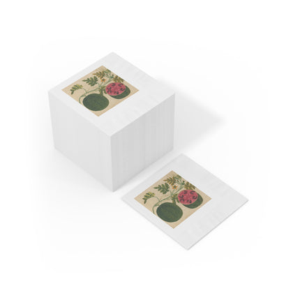 Album of watercolors of Asian fruits and flowers Pl.29 by Anonymous White Coined Napkins