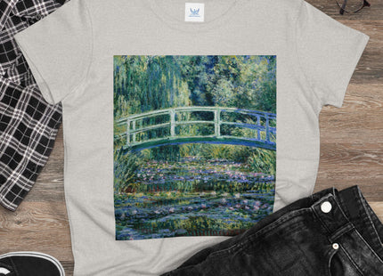 Water Lilies and Japanese Bridge by Claude Monet Women's Midweight Cotton Tee