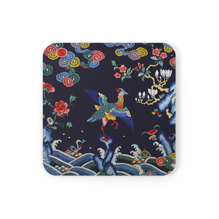 Rank Badge with Mandarin Cork Back Coaster