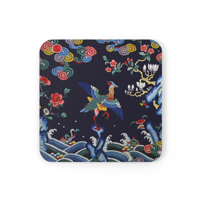 Rank Badge with Mandarin Cork Back Coaster