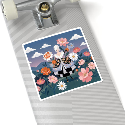 🌸🎀 The Grand Floral Promenade Kiss-Cut Stickers – Art Deco Fashion Fantasy