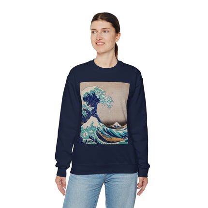 The Great Wave off Kanagawa by Katsushika Hokusai Heavy Blend™ Crewneck Sweatshirt