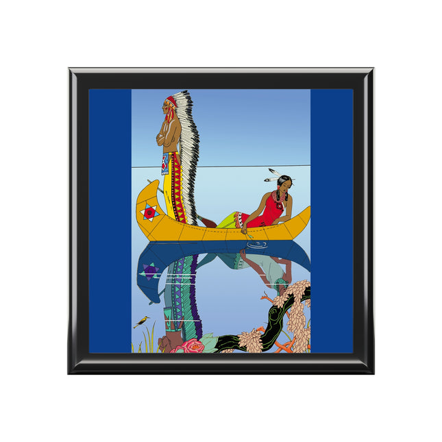 Le long du Missouri (Indian couple on the Missouri River) by George Barbier Jewelry Box