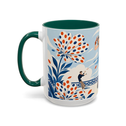 🌼🧡 The Polka Dot Wind Dancer Colorful Mug – Art Deco Fashion Whimsy