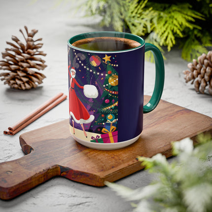 🎄❄️ The Christmas Snowball Dance Colorful Mug – Whimsical Holiday Fashion Fantasy