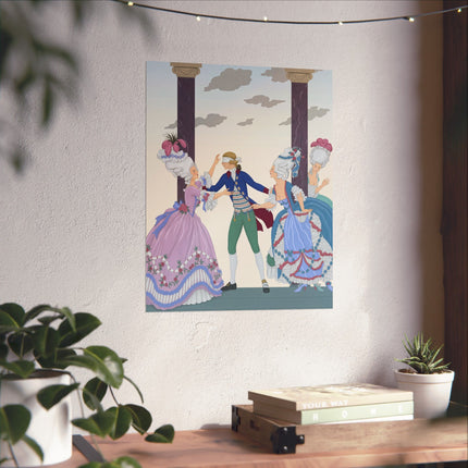 🎭🌹 The Garden Ladies Of Blind Man’s Bluff Matte Vertical Poster – Art Deco Fashion Whimsy