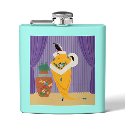 Golden Robe Flask – Elegant Drama & Timeless Sophistication